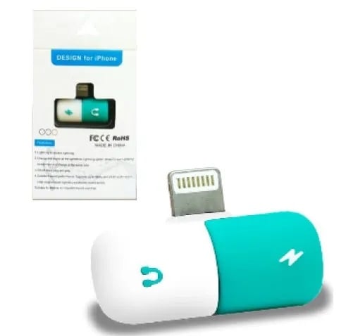 Convertidor Iphone Splitter Entrada Macho Lightning De Auriculares Lightning y Carga Lightning