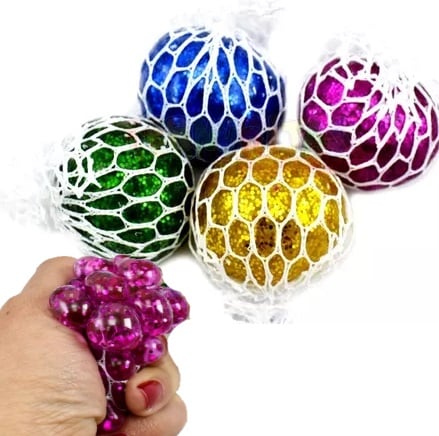 Squishy Con Glitter y pelotitas de hydrogel En Red Brillo Multicolor