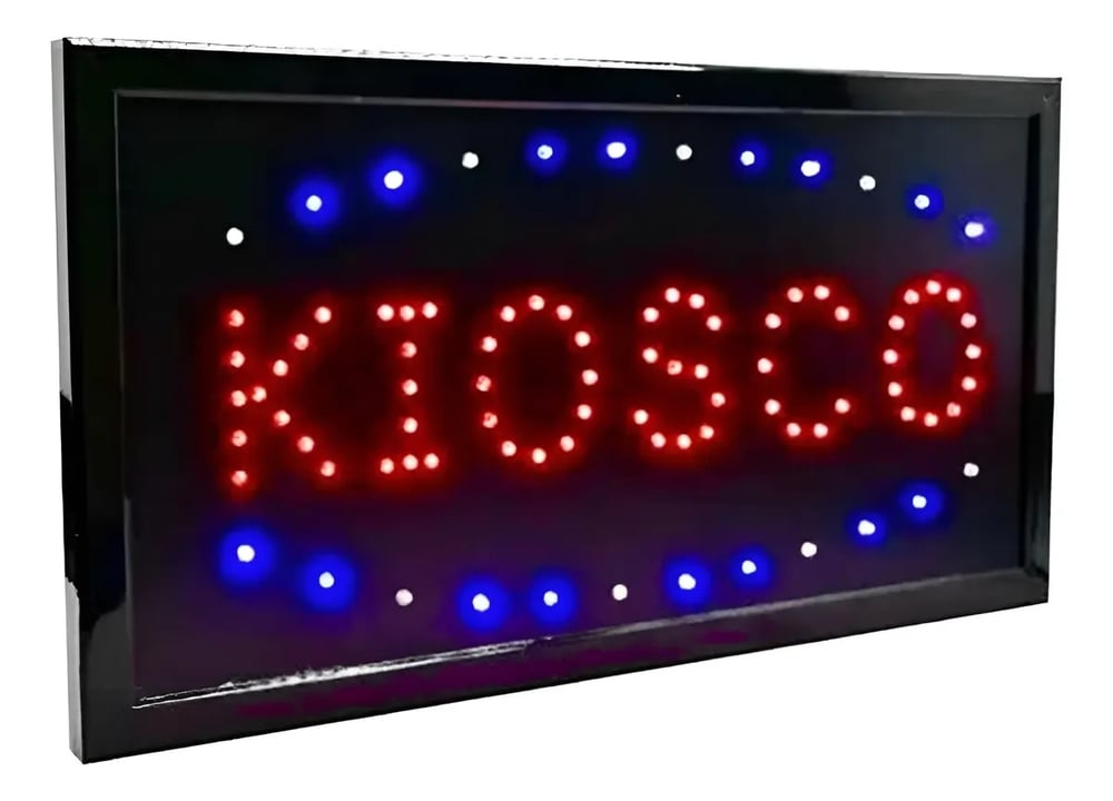 Cartel Led Luminoso  Kiosco 220v Azul Y Rojo