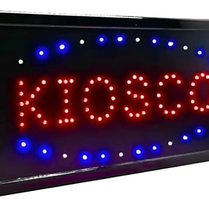 Cartel Led Luminoso  Kiosco 220v Azul Y Rojo