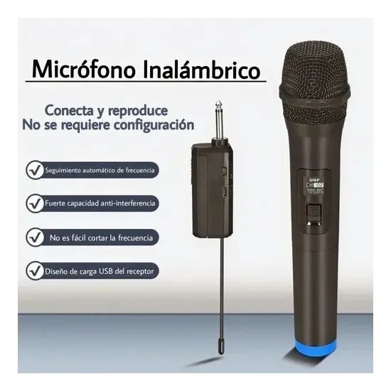 ( H ) Micrófono Time Vhf M-32006 Inalámbrico De Mano