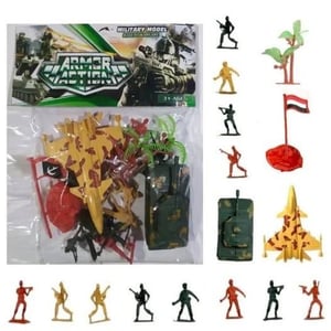 Kit De 16 Piezas Unidades Soldaditos Tanque Avion y Bandera