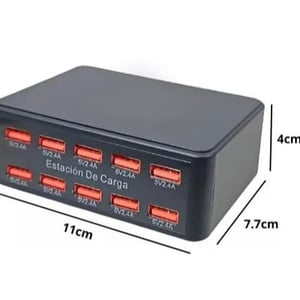 Cargador Estacion De Carga 60w 10 Puertos Usb 2.4A
