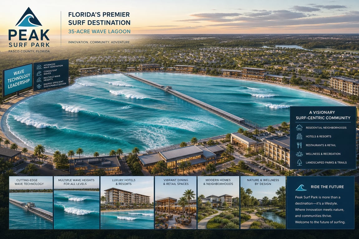 Peak Surf Park avança em Pasco County, Flórida