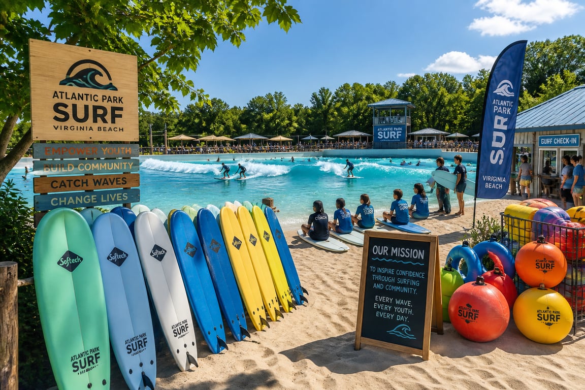 Atlantic Park inicia programa gratuito de surf e natação