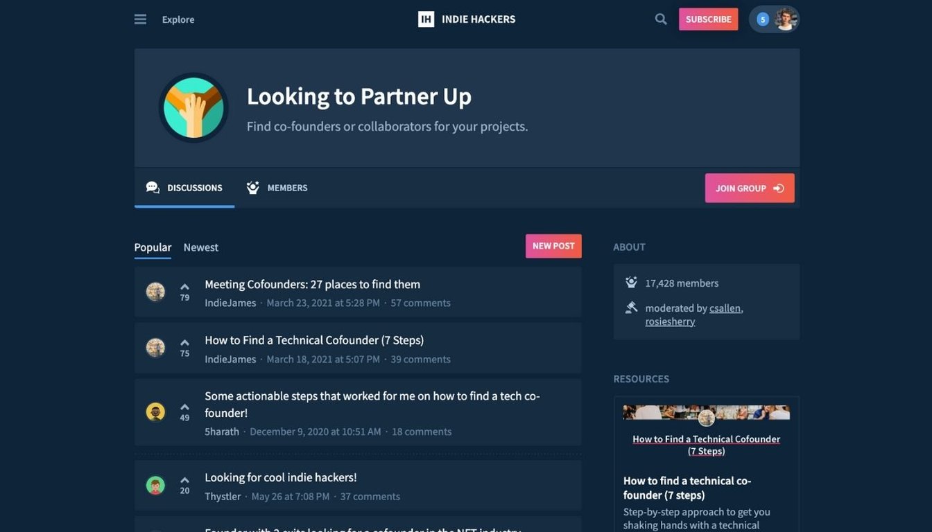 Indie Hackers Looking to Partner Up