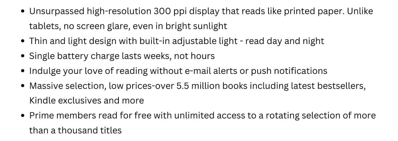 Kindle description