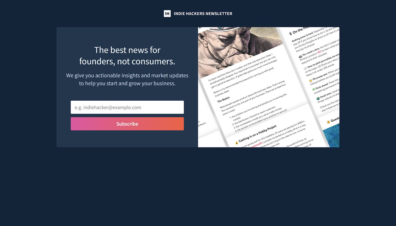 Indie Hackers Newsletter
