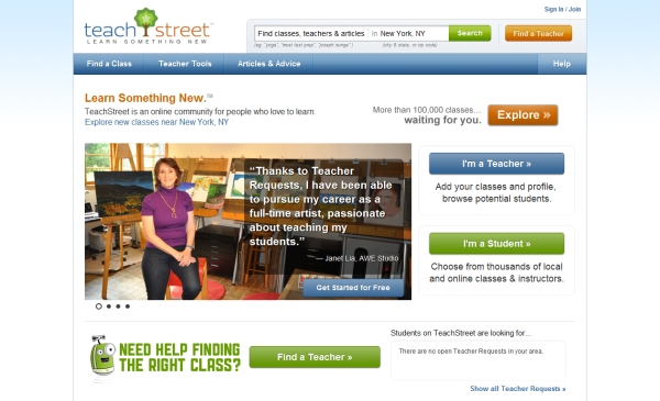 Amazon Teachstreet Landing Page