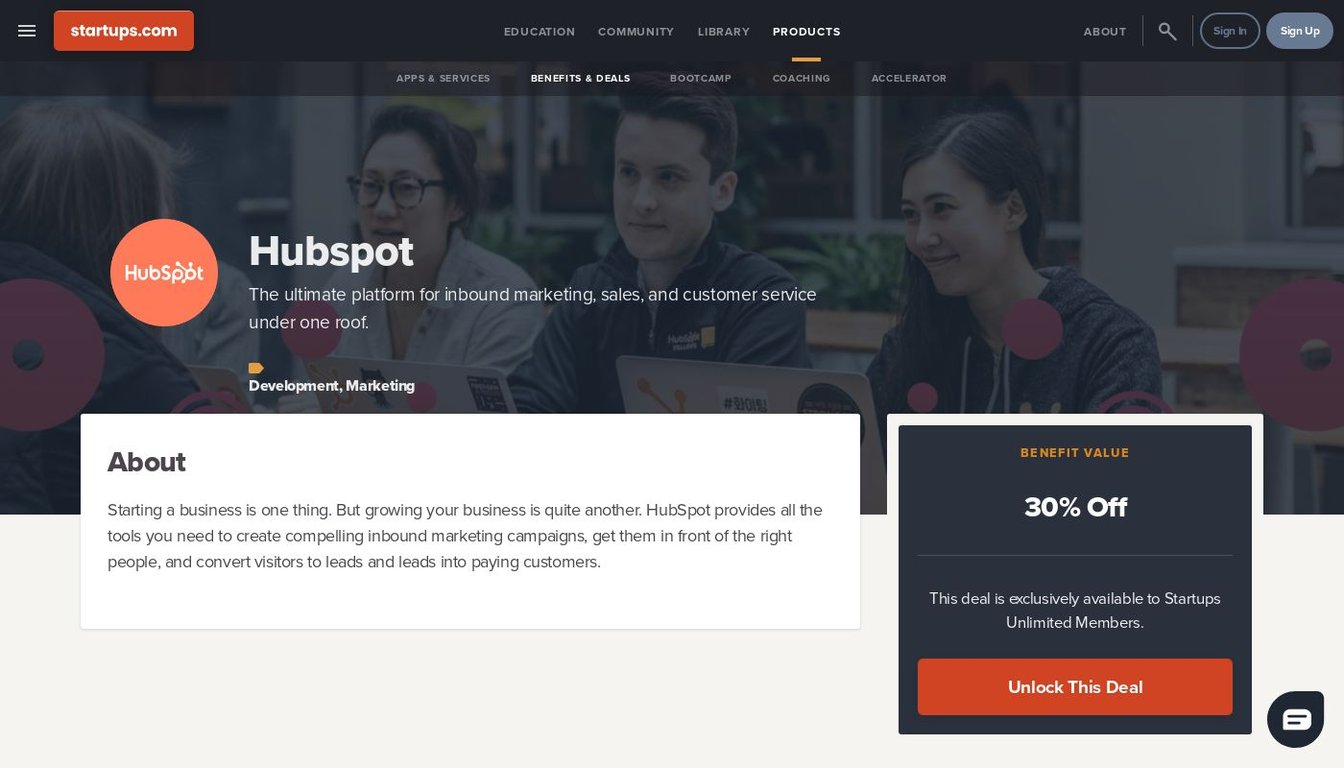 Startups.com Hubspot