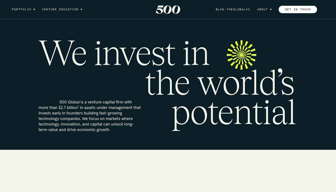 500 Startups’ website