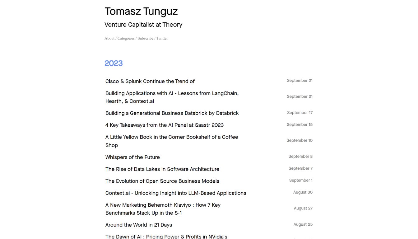 Tomasz Tunguz’s Newsletter