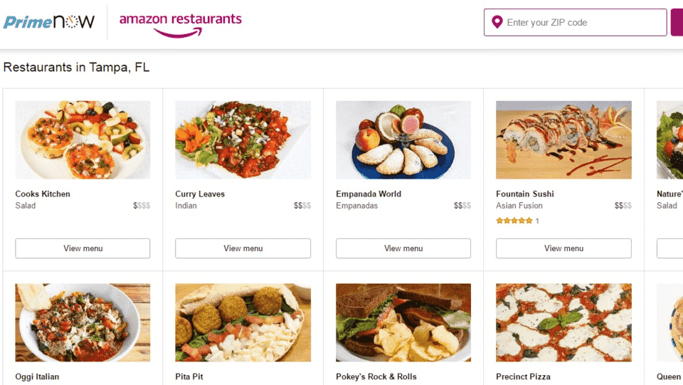 Amazon Restaurants Delivery Service