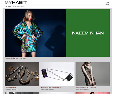 MyHabit Landing Page Amazon