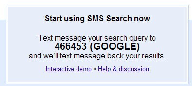 Google SMS Search