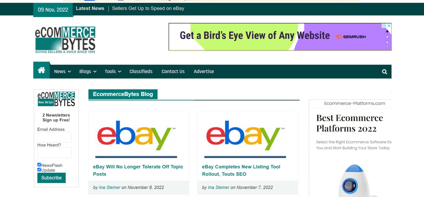 EcommerceBytes UX