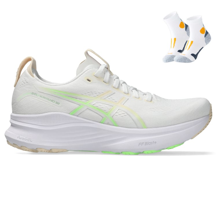 Gel Kayano 32 + Gratis Performance sokken wit