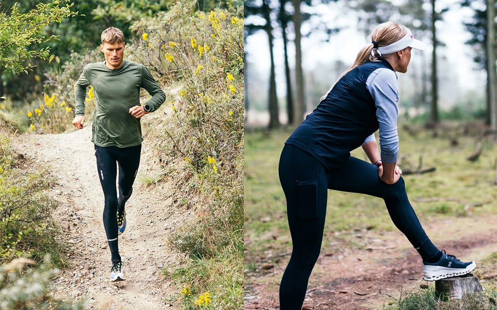 Hardlopers in het bos met een FUSION tight aan.