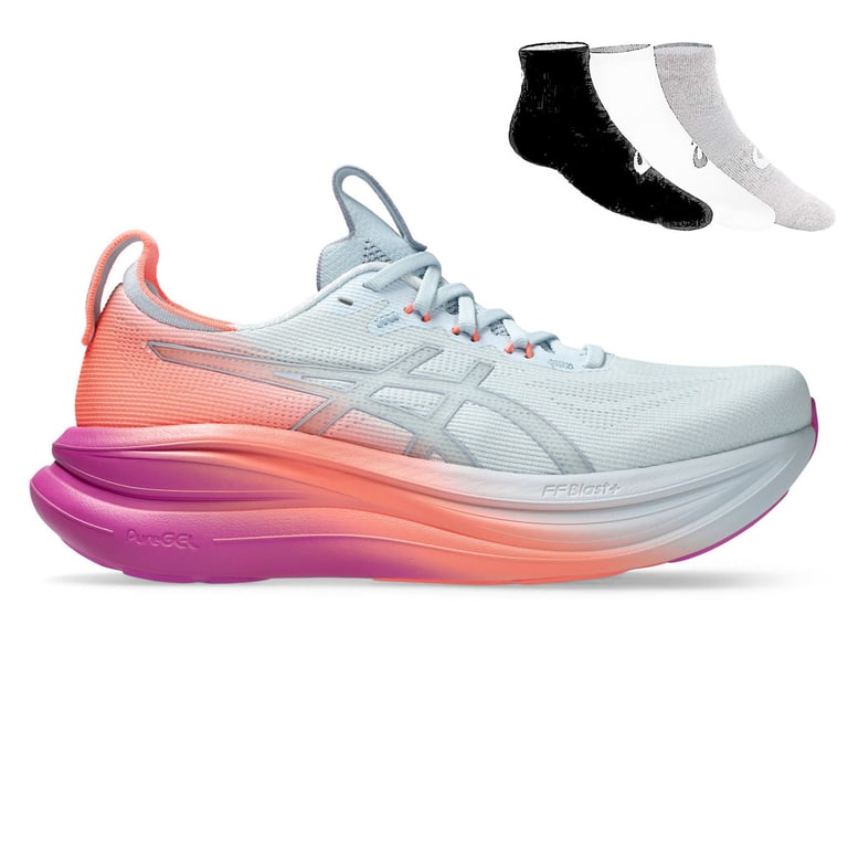 Gel Nimbus 28 + Gratis Asics 3-pack sokken