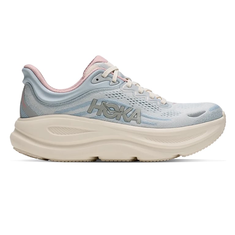 Hoka Bondi 9 GLM (Alabaster/Mineral Blue) hardloopschoen voor dames 