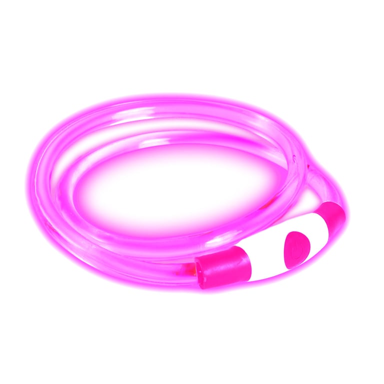 Dog Led Band oplaadbaar USB roze