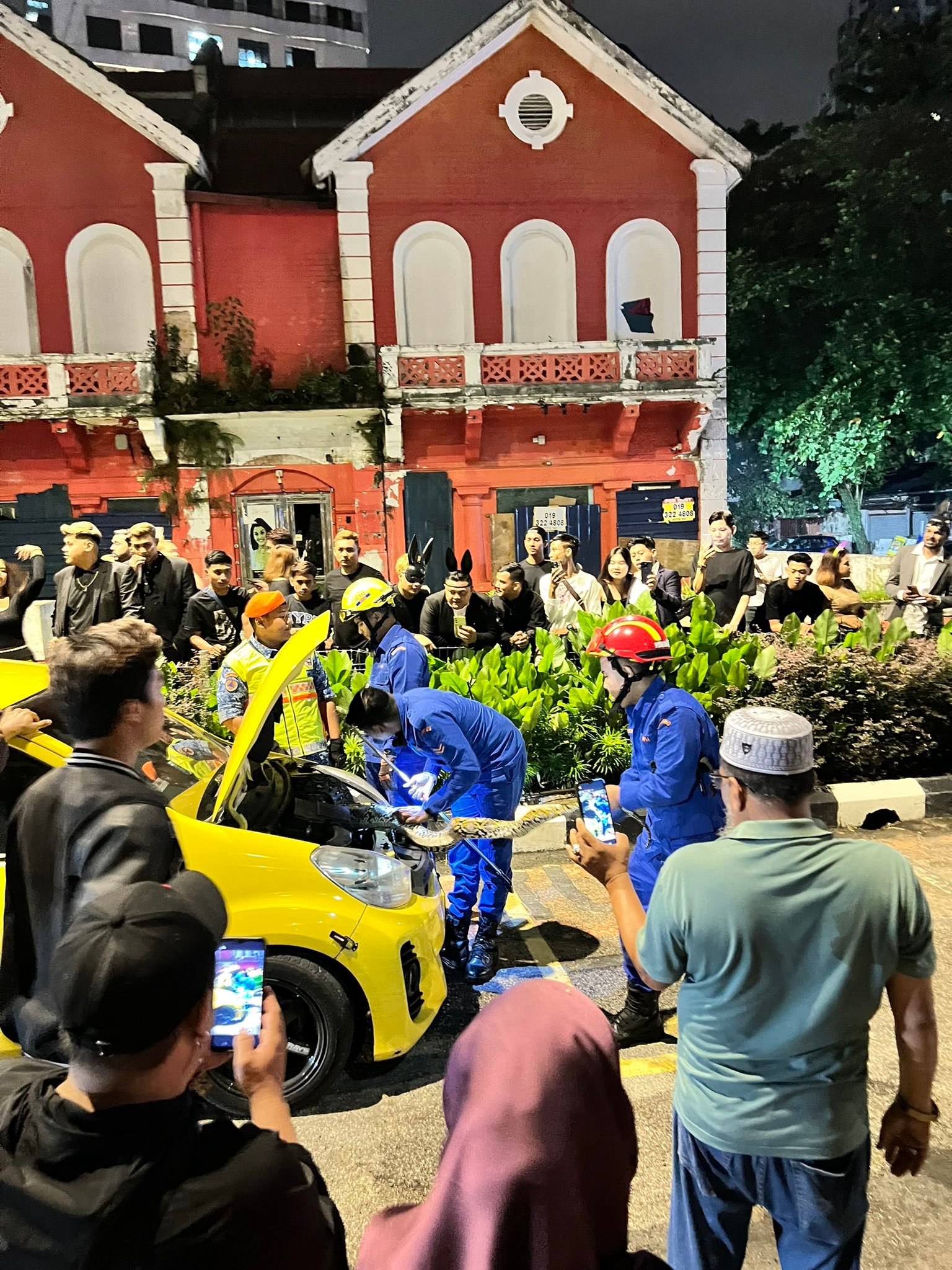 Snake inside movie's engine at Jalan Doaraisamy