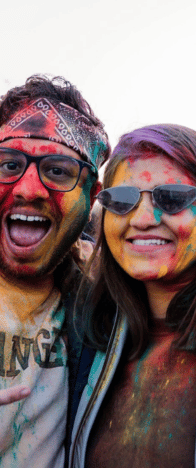 Crowd celebrating at Holi in Berlin