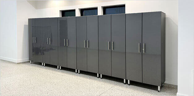 Ulti-MATE Tall Garage Cabinets in Grey