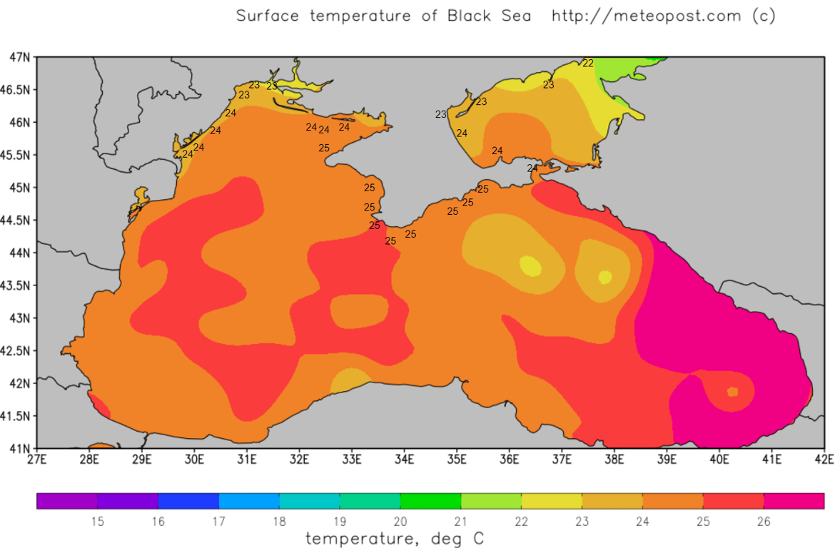 Температура черного моря сегодня