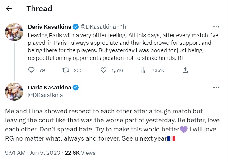 Twitter Дарьи Касаткиной