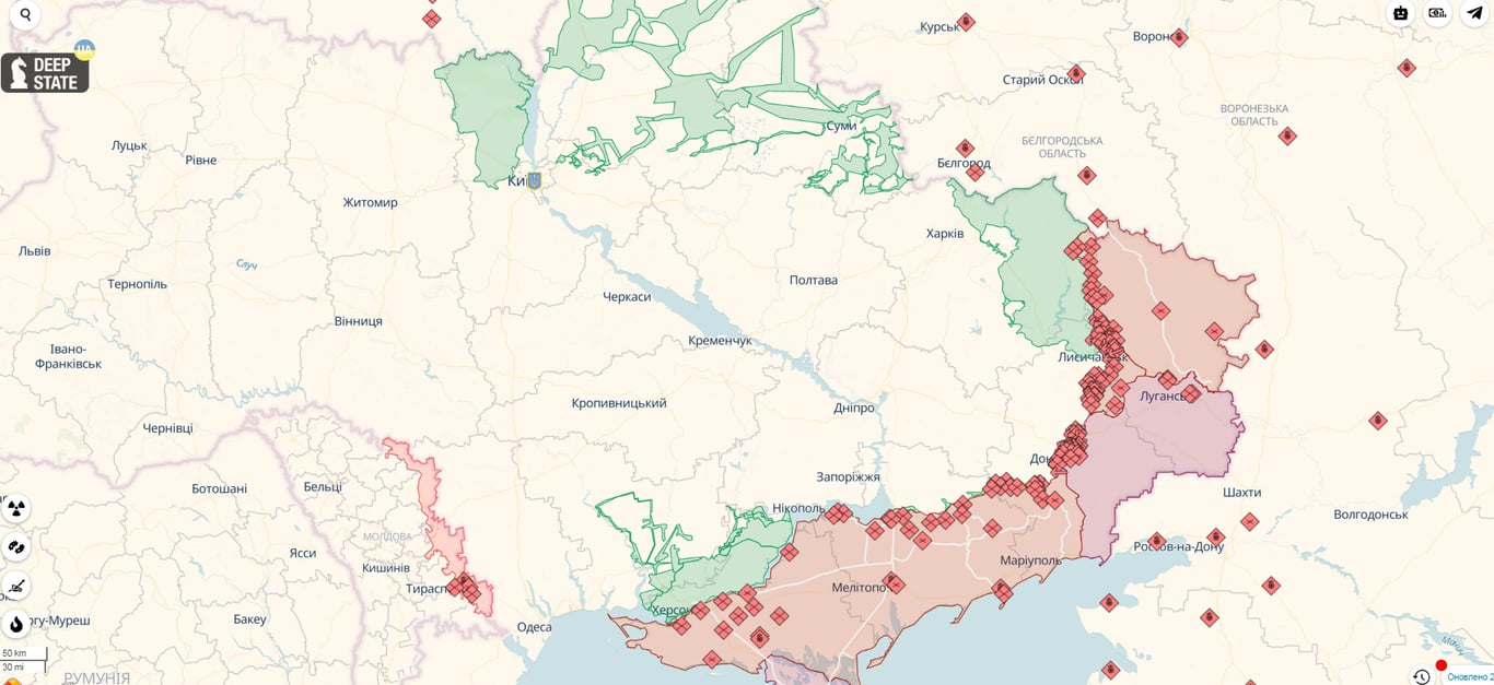 Онлайн-карта бойових дій від DeepState