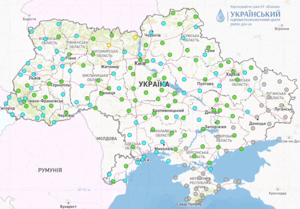 Радіаційна ситуація в Україні 7 липня. Фото: Укргідрометцентр