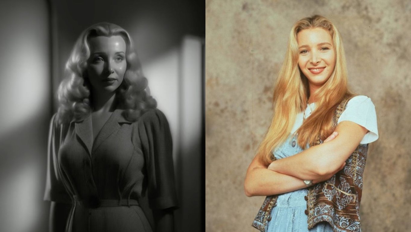 Искусственный интеллект превратил Фиби Буфе из сериала Друзья в красавицу из фильма 40-х годов