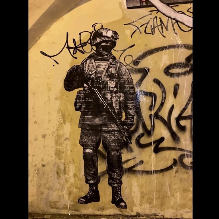 антивоєнний малюнок в Петербурзі