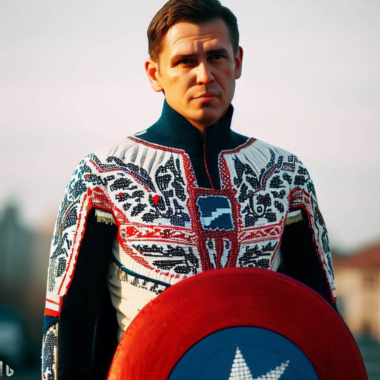 герої коміксів у вишиванках