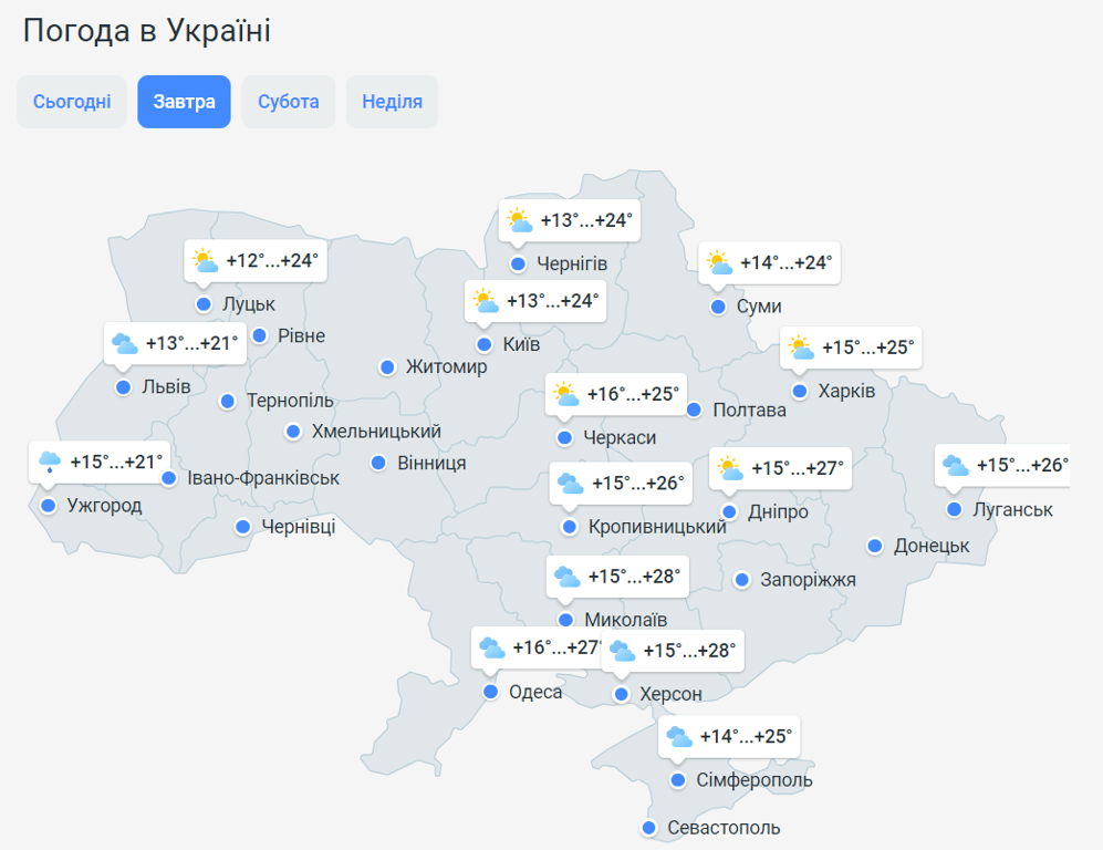 Прогноз погоды в Украине на 9 июня. Фото: meteoprog.com