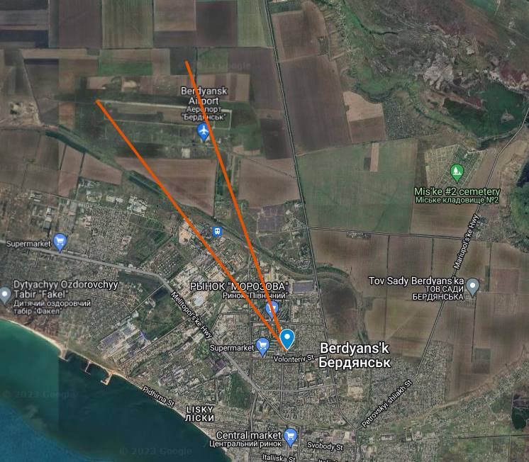 Ночной удар по войскам РФ в Бердянске