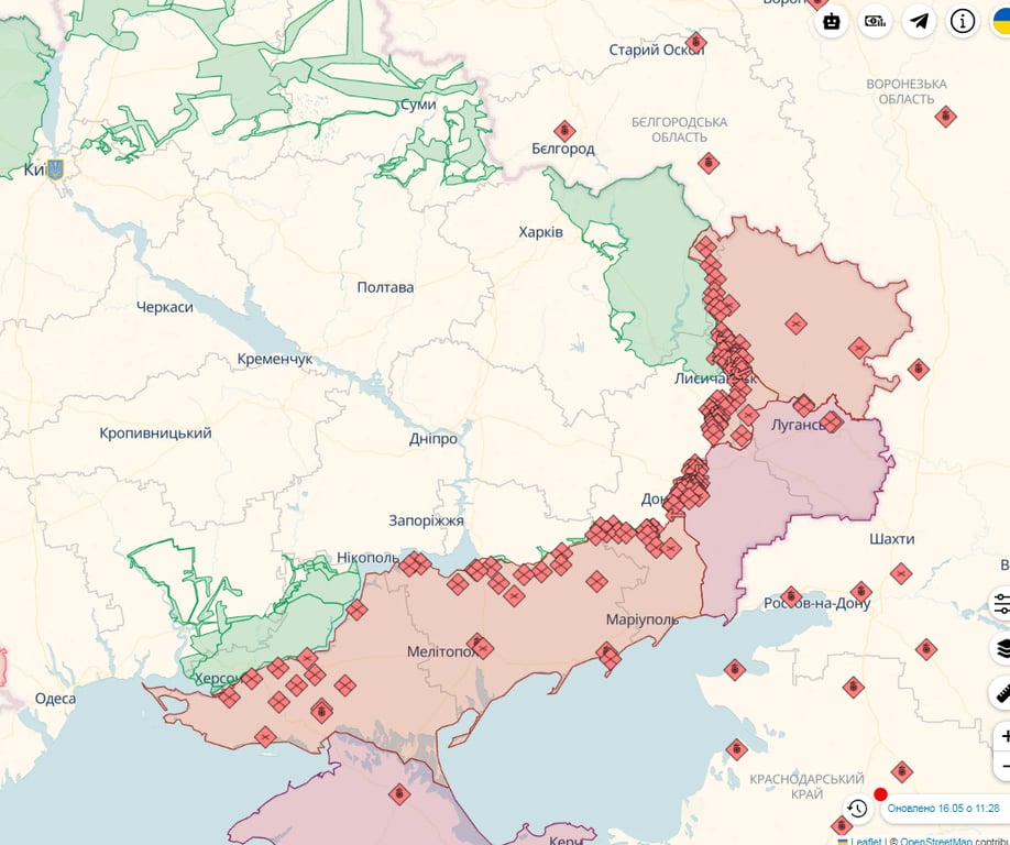 Карта бойових дій на 17 травня 2023 року