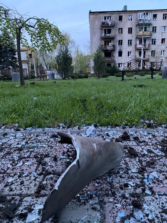 Последствия обстрела Славянска