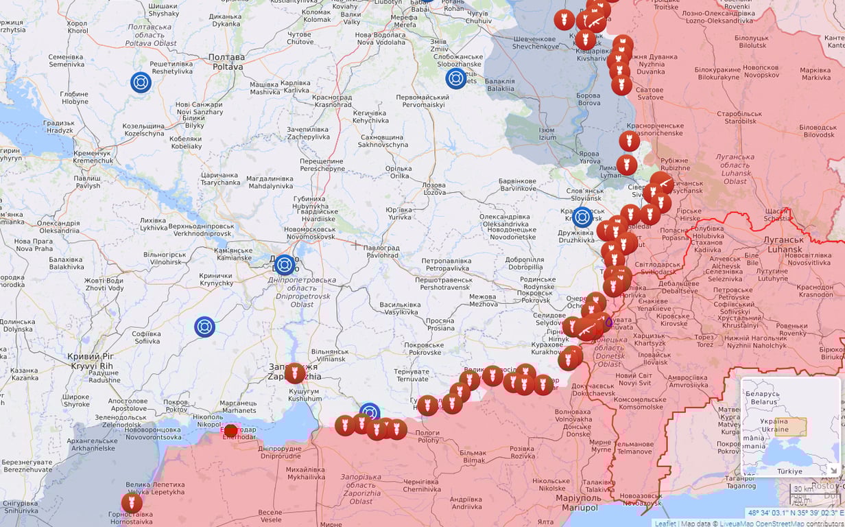 Онлайн-карта бойових дій від Liveuamap