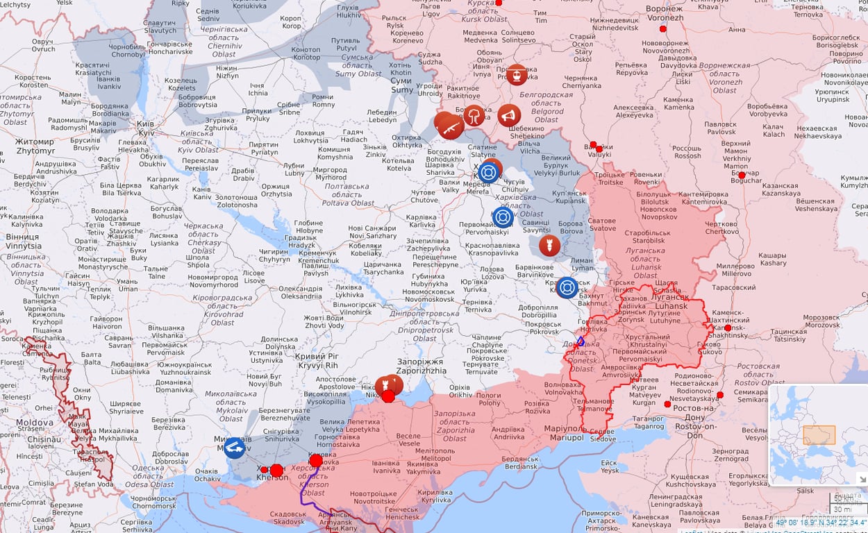 Онлайн-карта бойових дій від Liveuamap