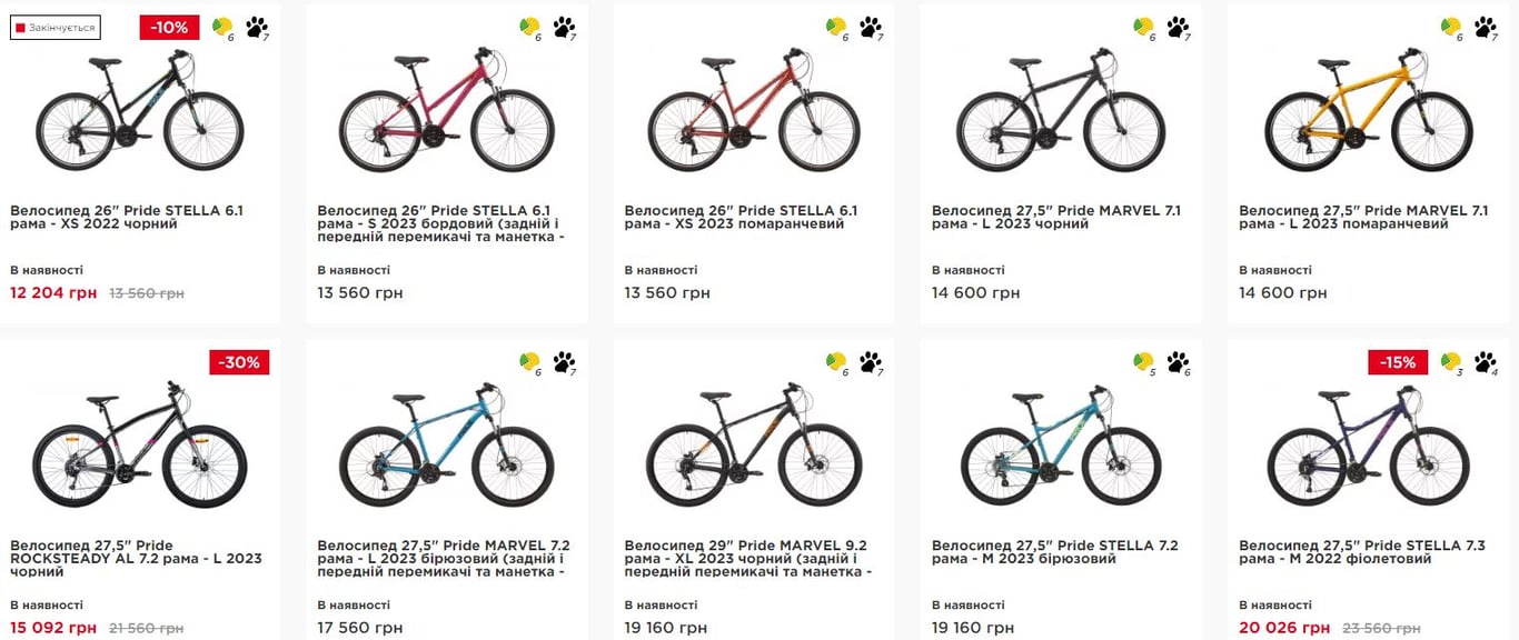 Гірські велосипеди в Україні