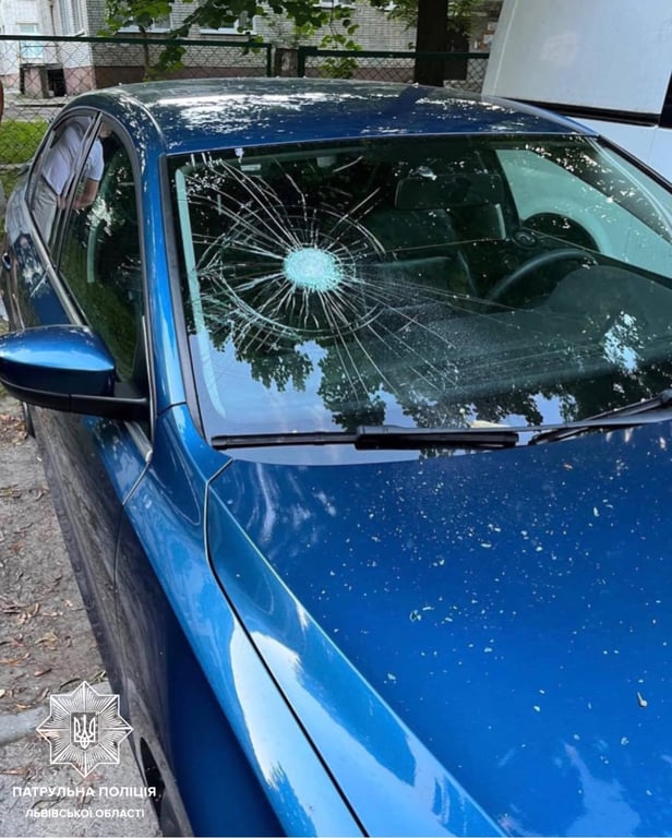 Потрощене авто. Фото: Патрульна поліція Львівщини