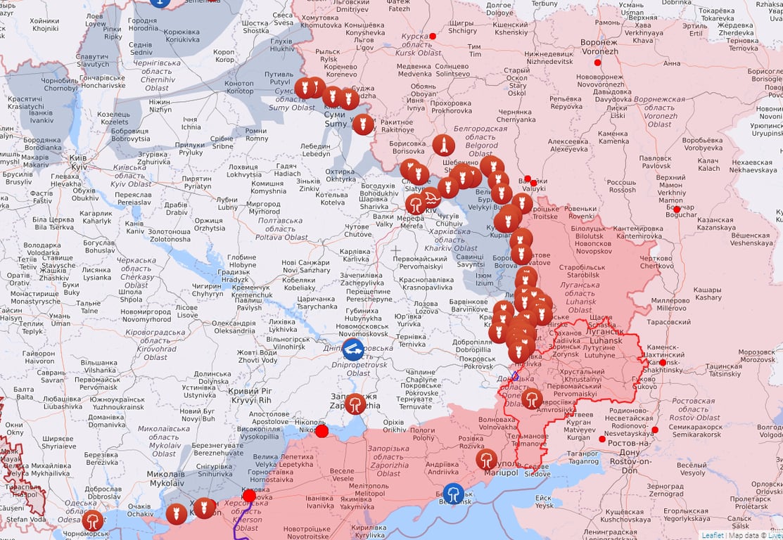 Онлайн-карта боевых действий от Liveuamap