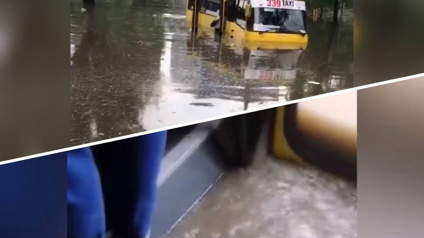 Одеса потоп сьогодні - маршрутка пішла під воду