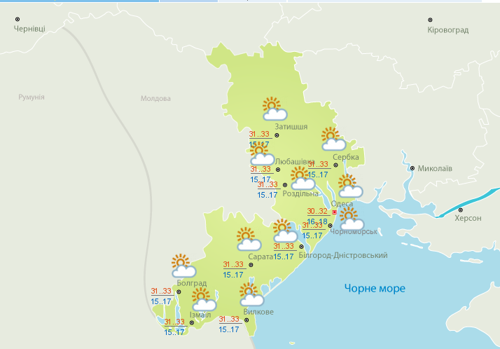 Погода в Одесі