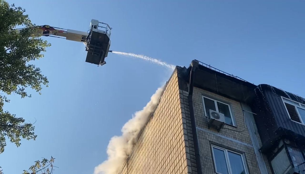 Пожар в многоэтажке в Киеве