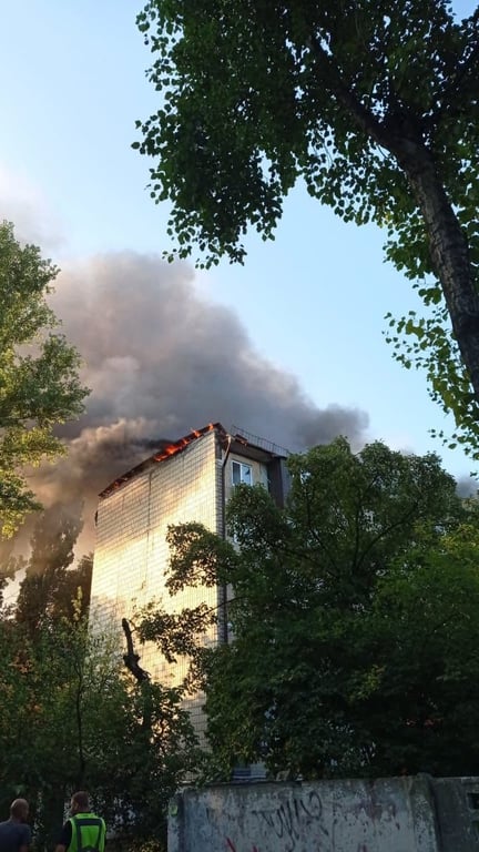 Пожар в многоэтажке в Киеве