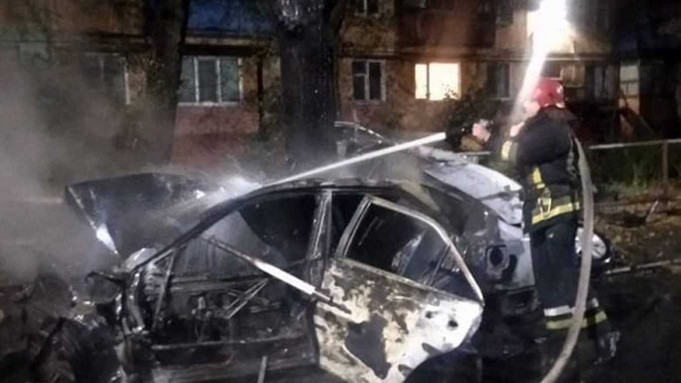 У Кривому Розі авто влетіло у дерево і вмить спалахнуло - загинула жінка. Фото