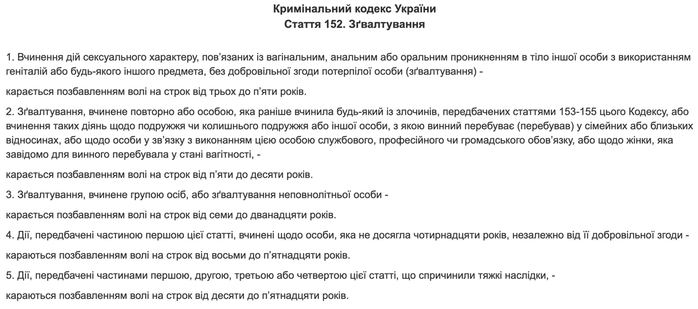 Стаття Кримінального кодексу України